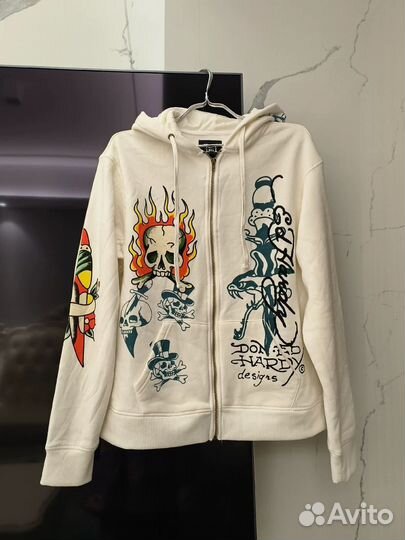 Зип худи Ed hardy белая