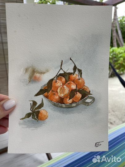 Акварельная открытка, работа формата А5