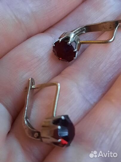 Серебряные серьги СССР 875 пробы
