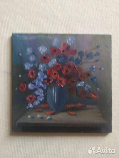 Картина маслом миниатюра Цветы