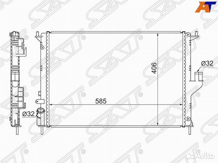 Радиатор renault logan/sandero 1.4/1.6 с кондицион