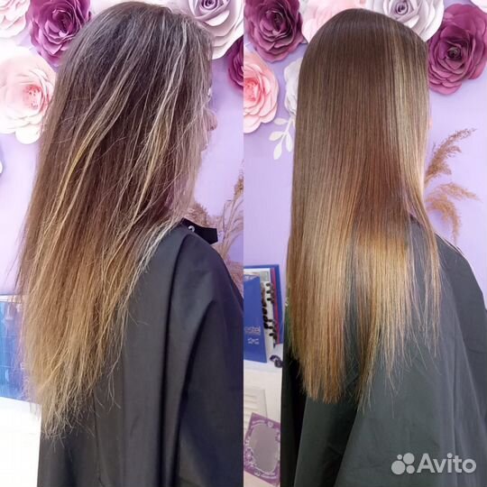 Кератин, прикорневой объем на кератине, ботокс