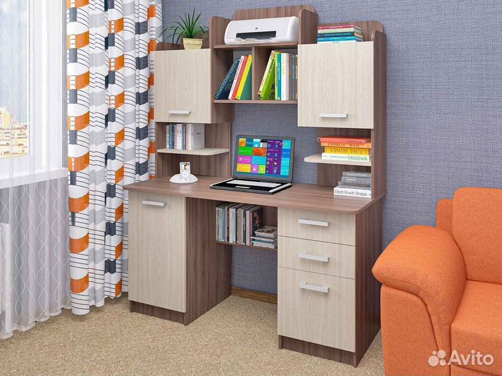 Стол компьютерный с надстройкой и ящиками ск-9