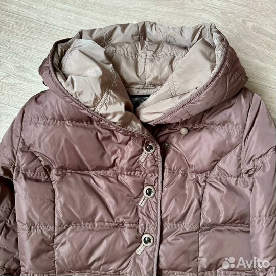 Пальто-пуховик коричневого цвета