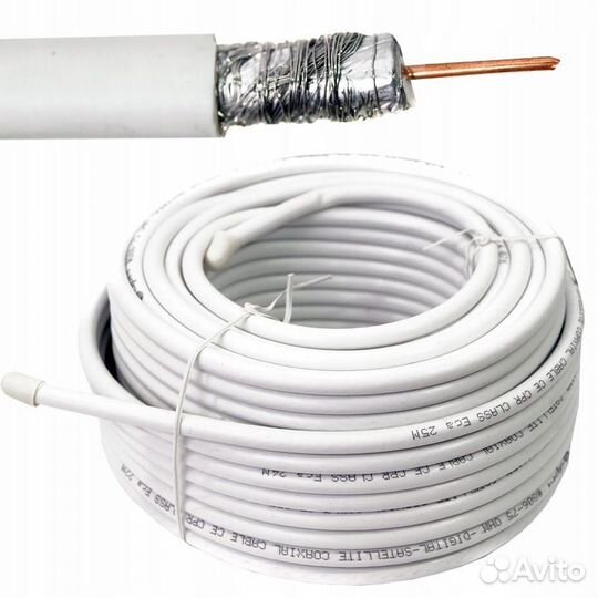 Кабель телевизионный RG-6, 75 Ом (новый)