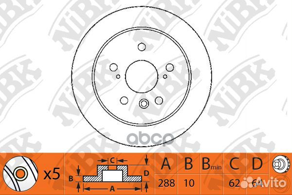 Диск тормозной зад RN1223 RN1223 NiBK