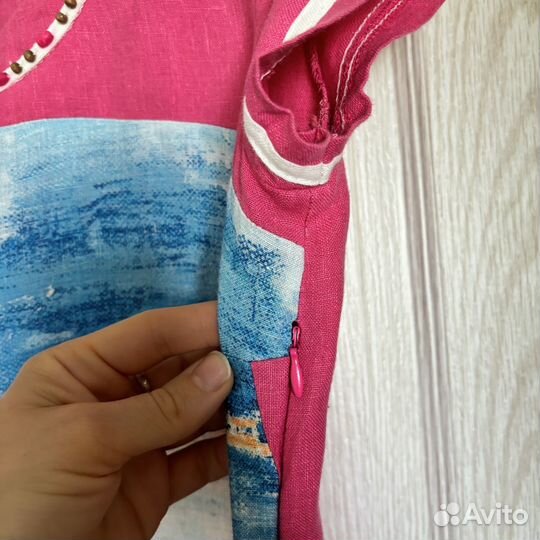 Летнее платье 48р малиновое длина миди