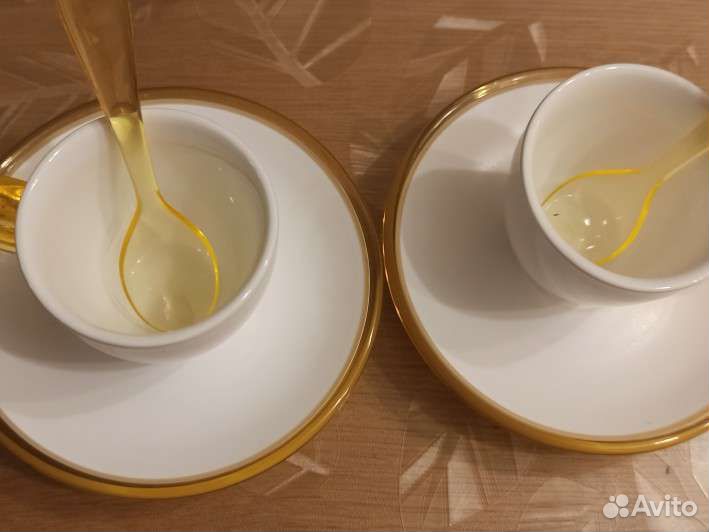 Набор кофейных чашек на двоих с ложками