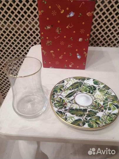 Армуд. Турецкий стакан с блюдцем для чая/кофе