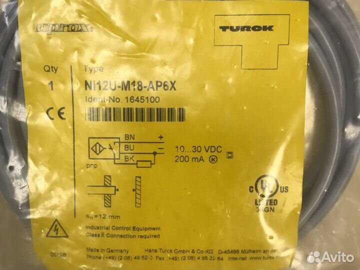 Индуктивные датчики Turck