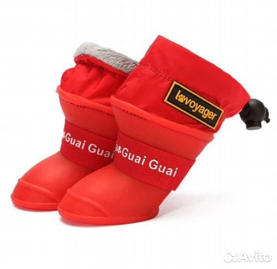 Резиновые утепленные сапоги для собак