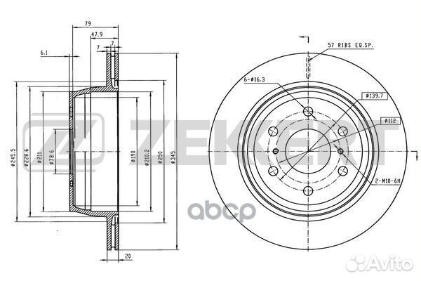 Диск тормозной зад. Cadillac Escalade 06- Chev