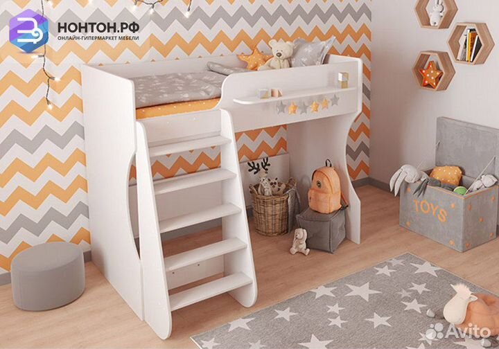Кровать-чердак Polini kids Dream 1700 белый