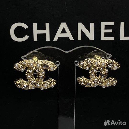 Серьги chanel lux