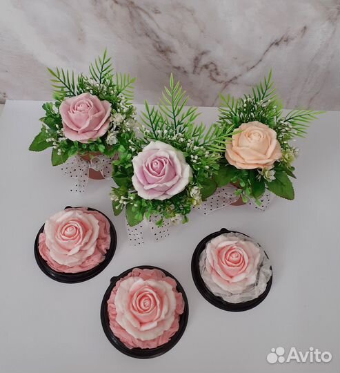 Букет из мыльных роз ручной работы