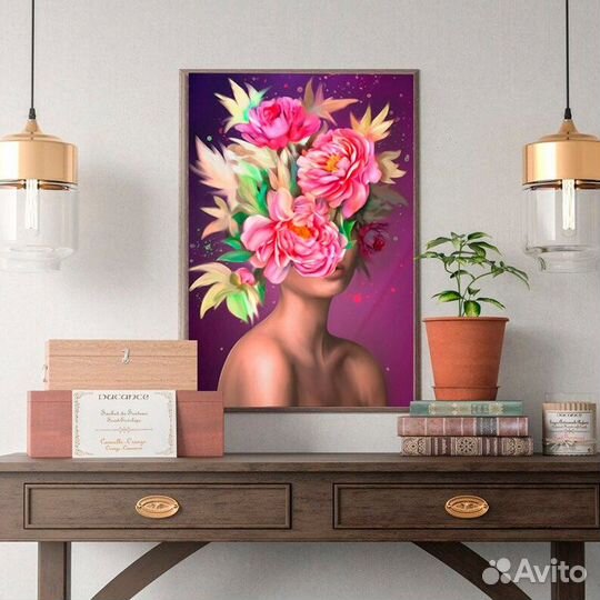 Стильная картина маслом на холсте девушка