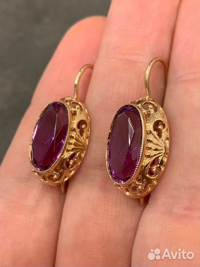 Серьги золотые 583 пробы СССР