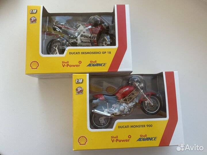 Модель мотоцикла shell ducati 1:18