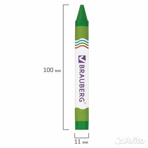 Восковые мелки утолщенные brauberg,18 цв