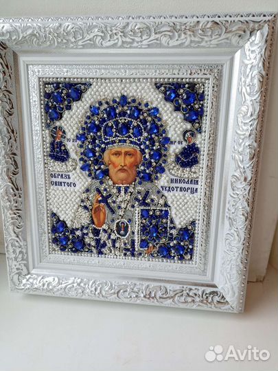 Православная икона Николай угодник в окладе
