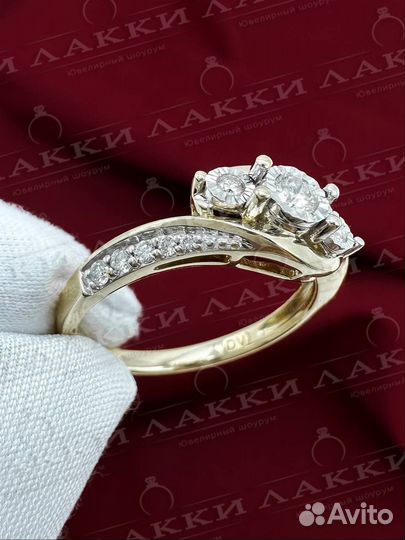 Золотое кольцо с бриллиантами 375 / 2.16 гр