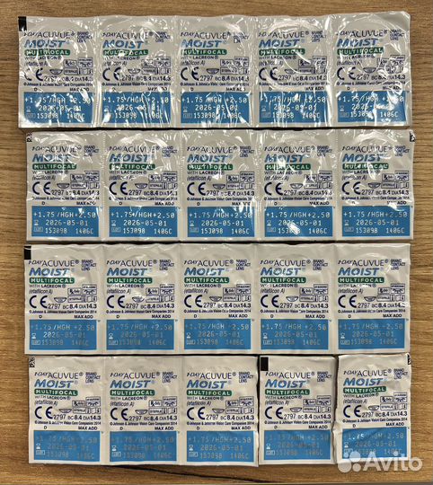 Линзы acuvue moist multifocal +1,75 HGH