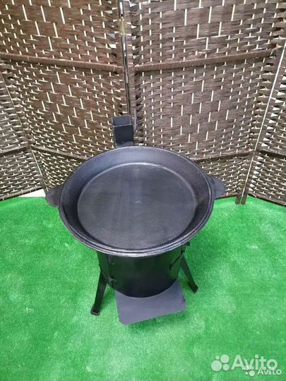 Чугунная крышка сковорода 16л