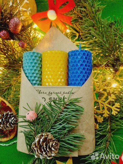 Свечи из вощины ручной работы набор