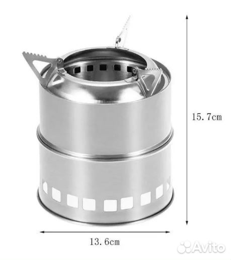 Портативная плита нерж Щепочница сухое горючее