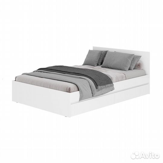 Кровать белая Симпл с ящиками 1,2 м