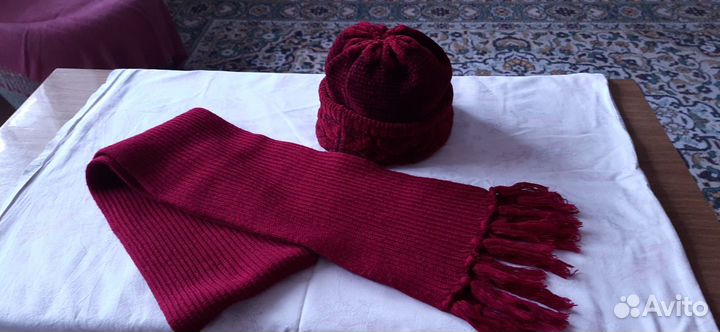 Вязаная шапка+шарф