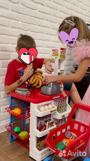 Детский супермаркет/набор супермаркер с тележкой