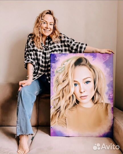 Портрет по фото на холсте