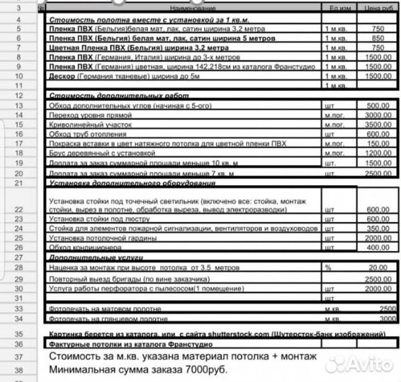 Натяжные потолки