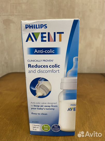 Бутылочка philips avent anti-colic 260 мл