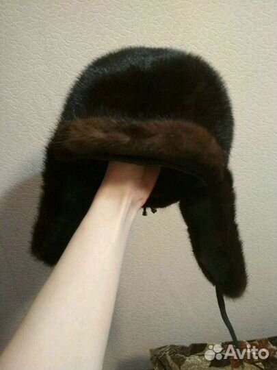 Шапка ушанка норковая женская рр 57