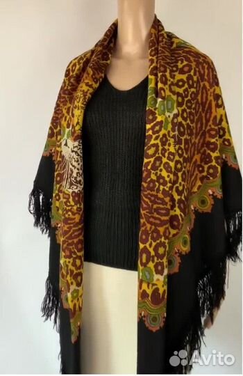 Большая шаль шерсть новая винтаж 60-ые годы