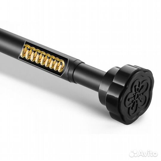 Карниз (штанга) для ванной телескопический черный