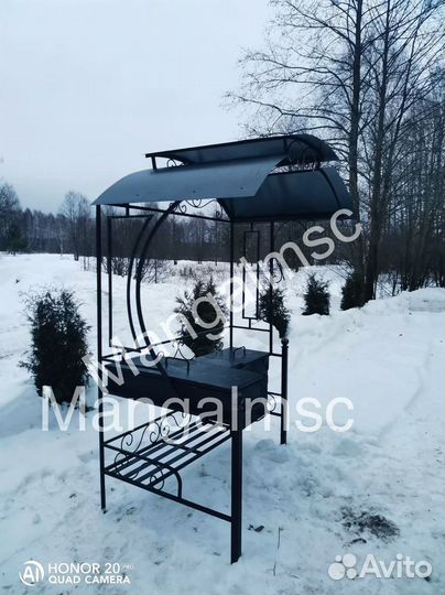 Мангал с крышей лофт