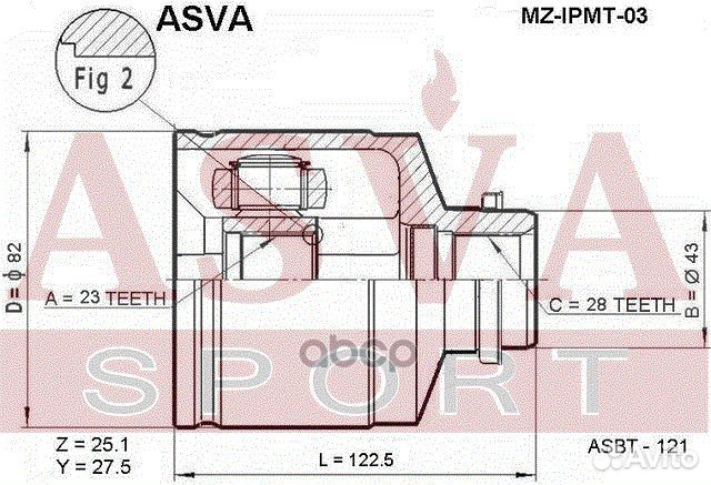 ШРУС внутренний перед прав mzipmt03 asva