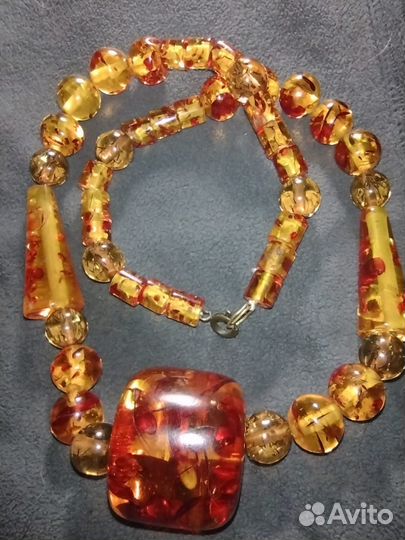Бусы янтарь винтаж