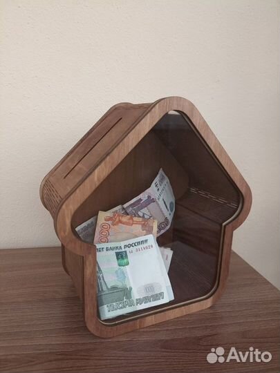 Копилка для денег, копилка из оргстекла и фанеры