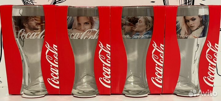 Набор 4 стакана с девушками Кока-кола