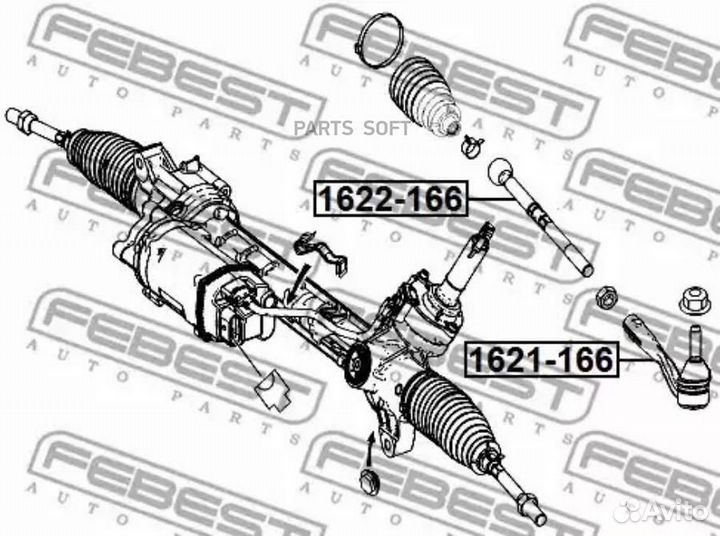 Febest 1621166 Наконечник рулевой тяги MB ML166 11