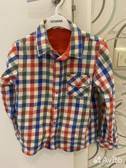 Рубашка в клетку теплая для мальчика