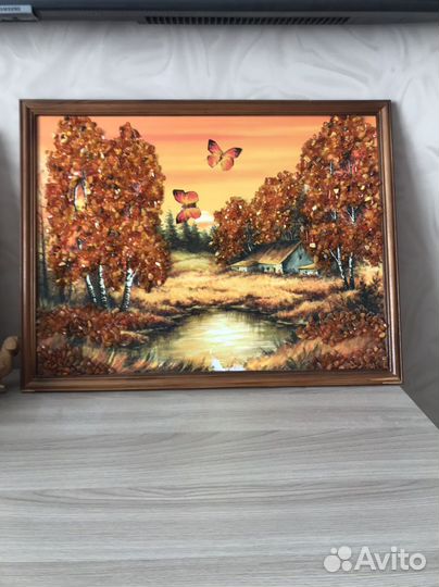 Картина янтарь 43*33см