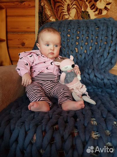 Плед покрывало вязаный