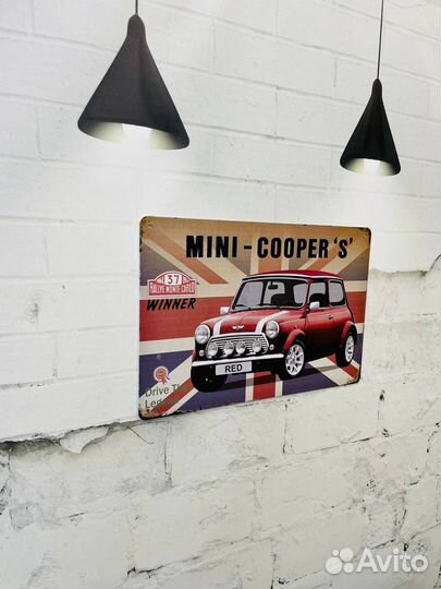 Декор на стену табличка Mini Cooper