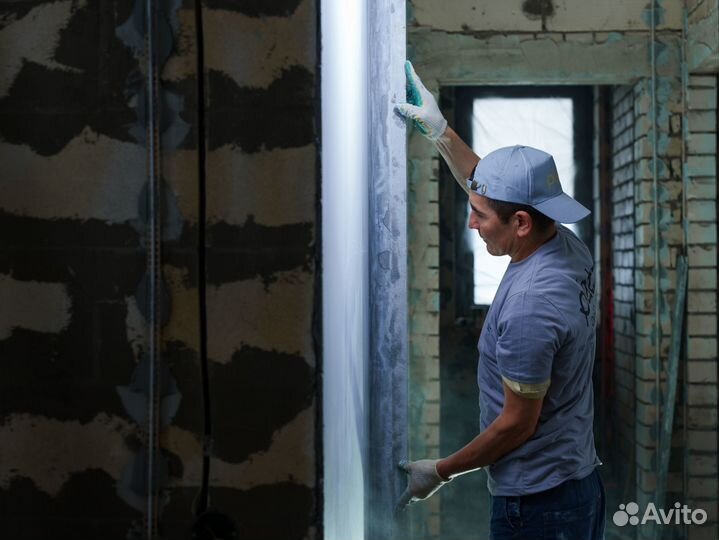 Механизированная штукатурка с материалами