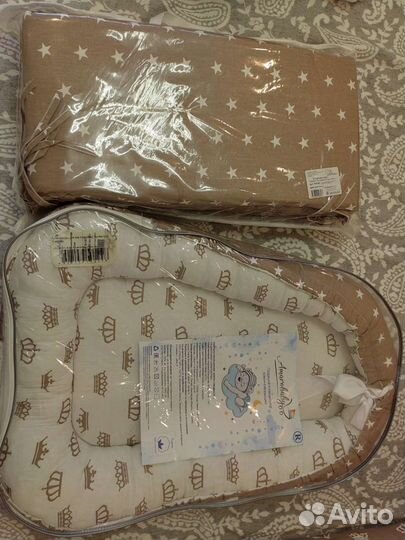 Бортики на кроватку (новые) + кокон